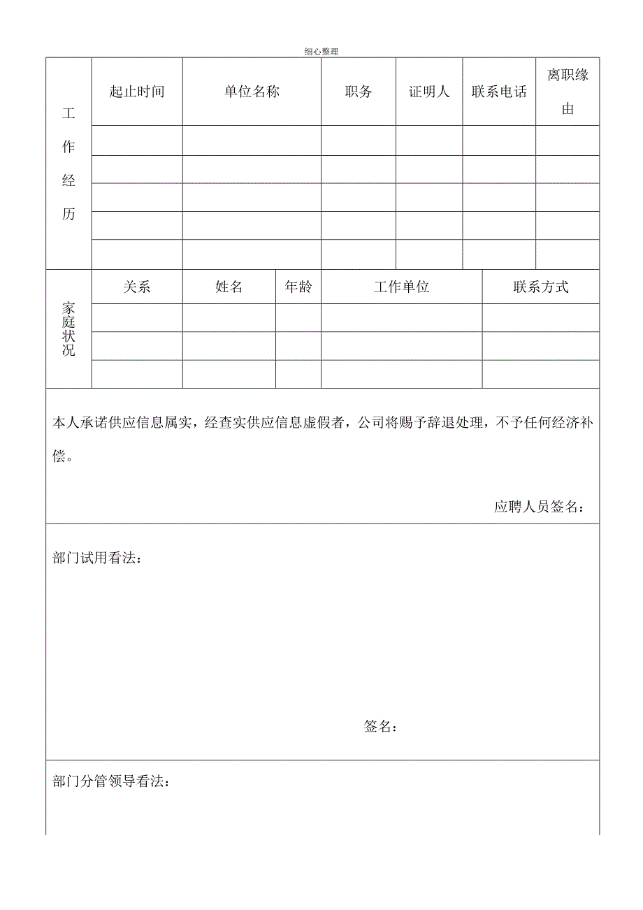 求职申请表模板_第2页