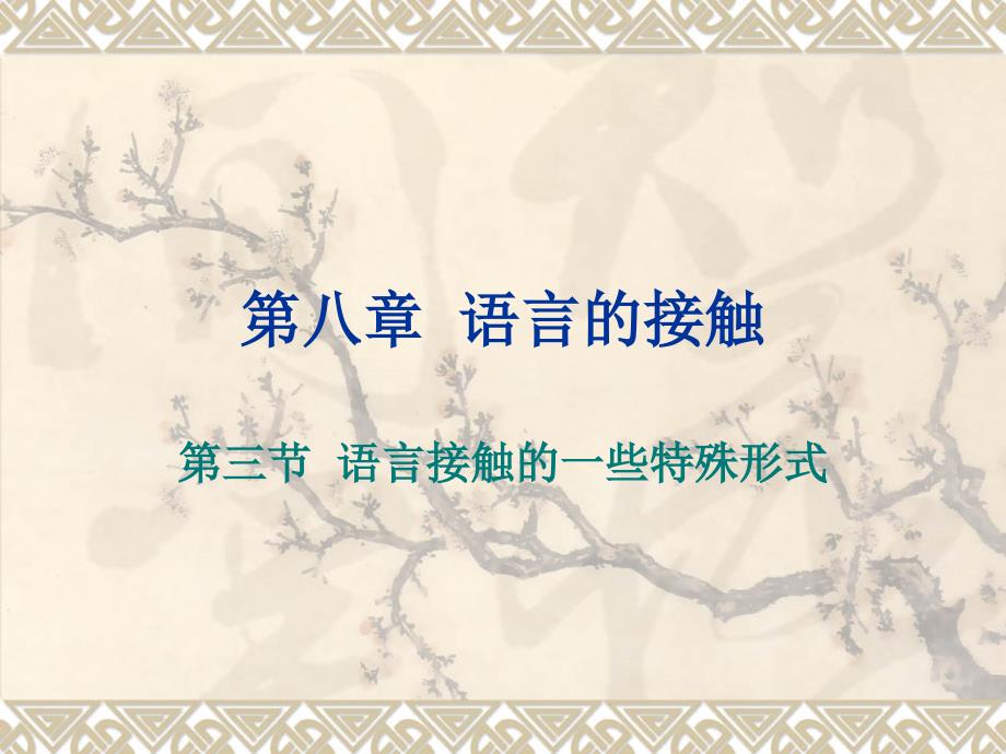 语言学第八章语言的接触_第1页