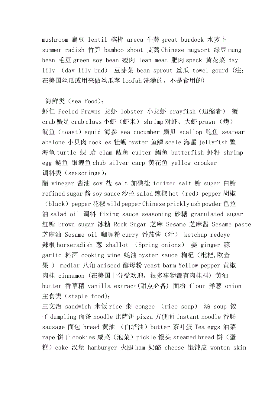 比较全的食物英文翻译_第2页