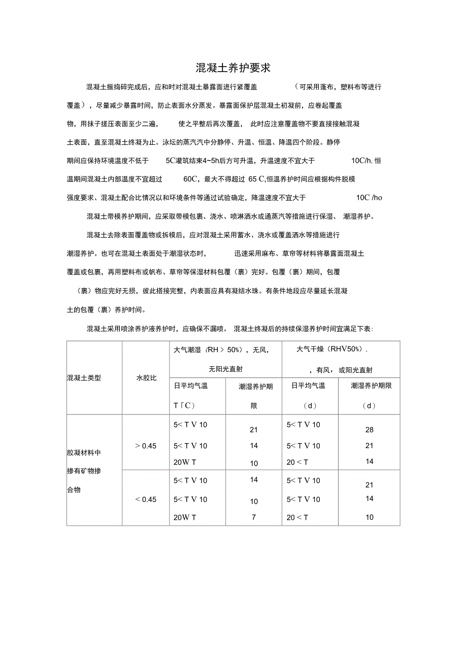 混凝土养护要求_第1页