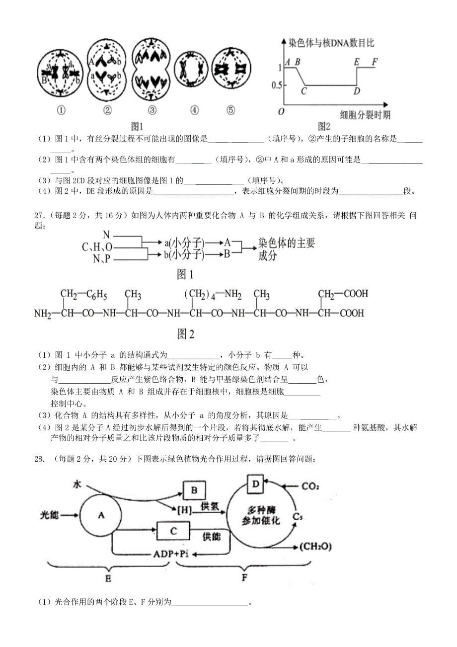 安徽省池州市2021届高三生物1月月考试题_第5页