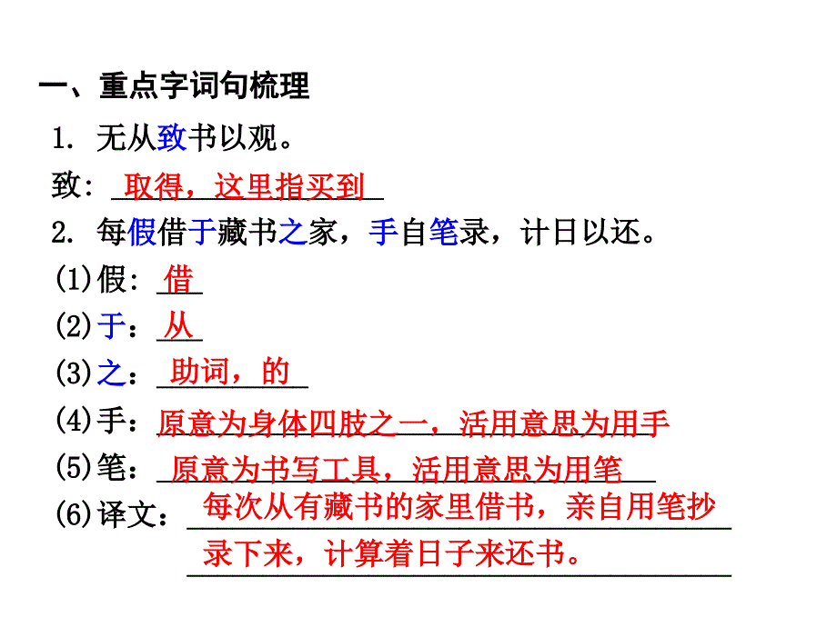 贵州省遵义市中考语文 第一部分 教材知识梳理 文言文知识复习 九下 三、送东阳马生序课件_第2页