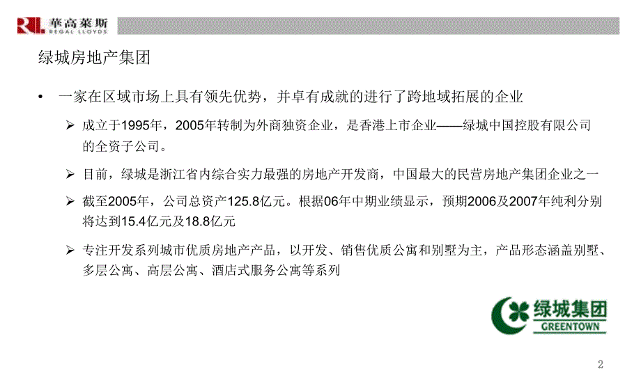 企业发展战略背景材料分析绿城_第2页