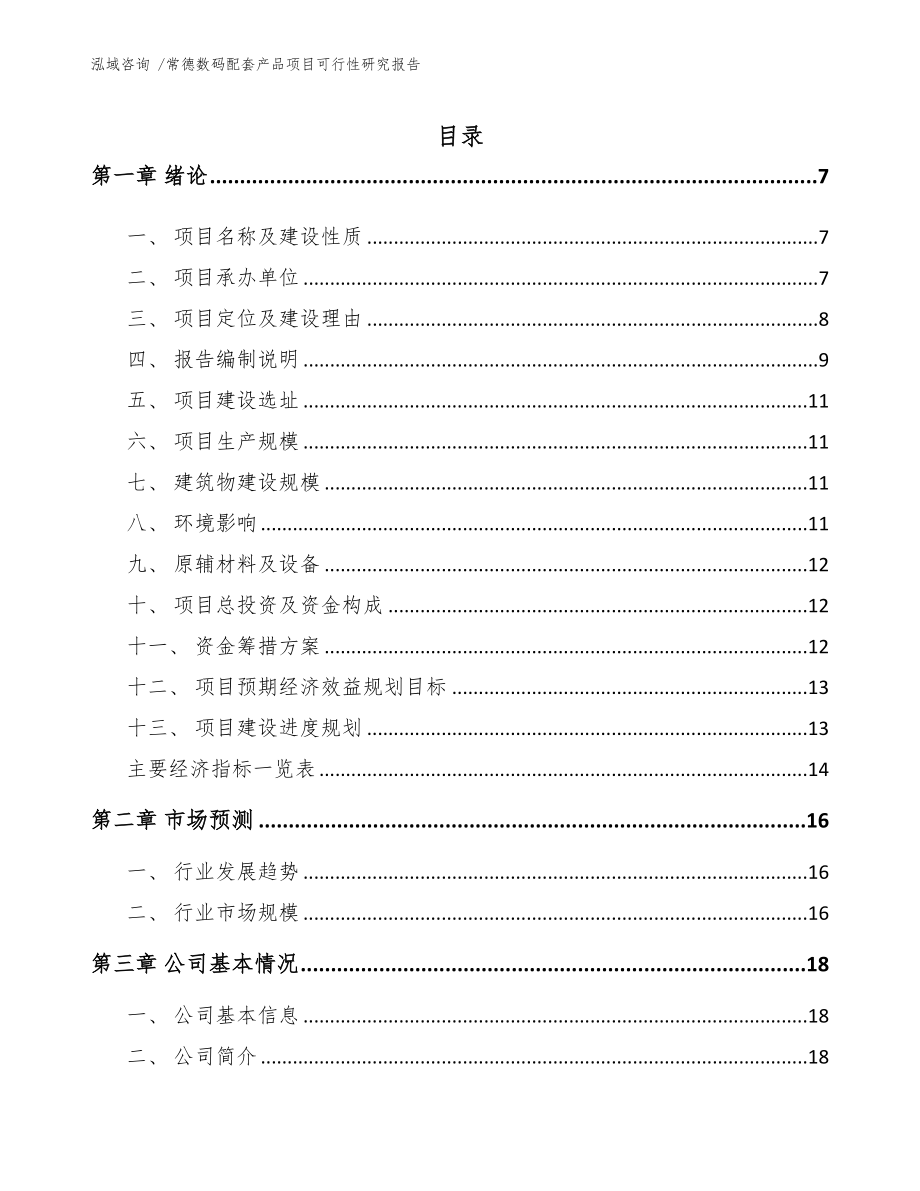 常德数码配套产品项目可行性研究报告范文(DOC 79页)_第1页