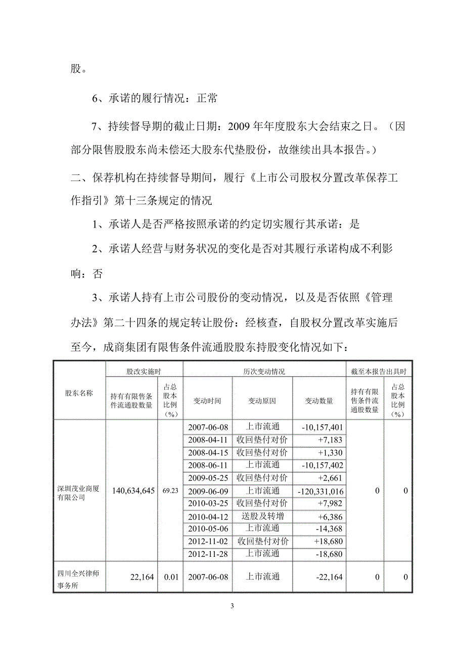 600828成商集团股权分置保荐工作报告书_第3页