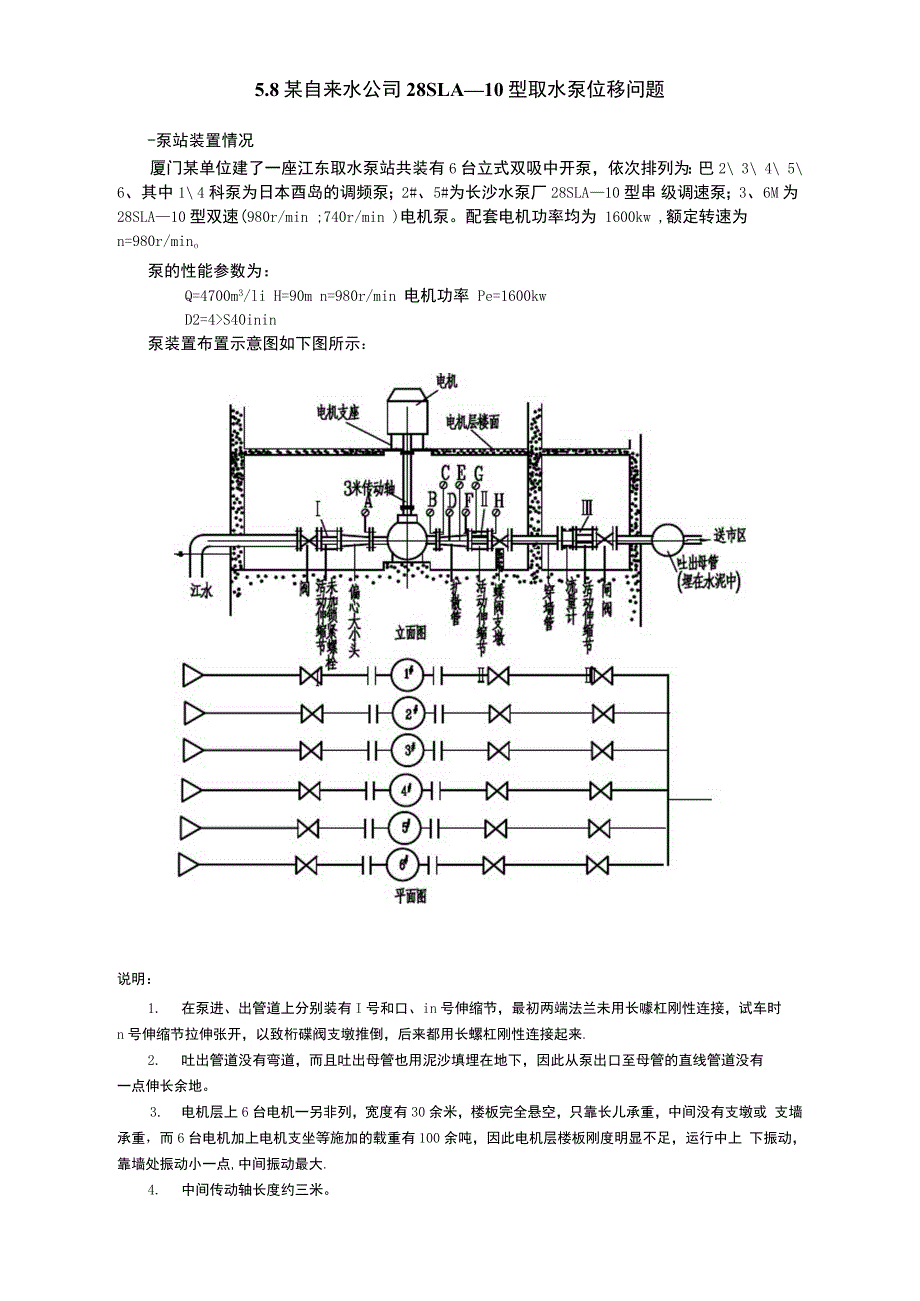 某自来水公司28SLA—10型取水泵位移问题_第1页