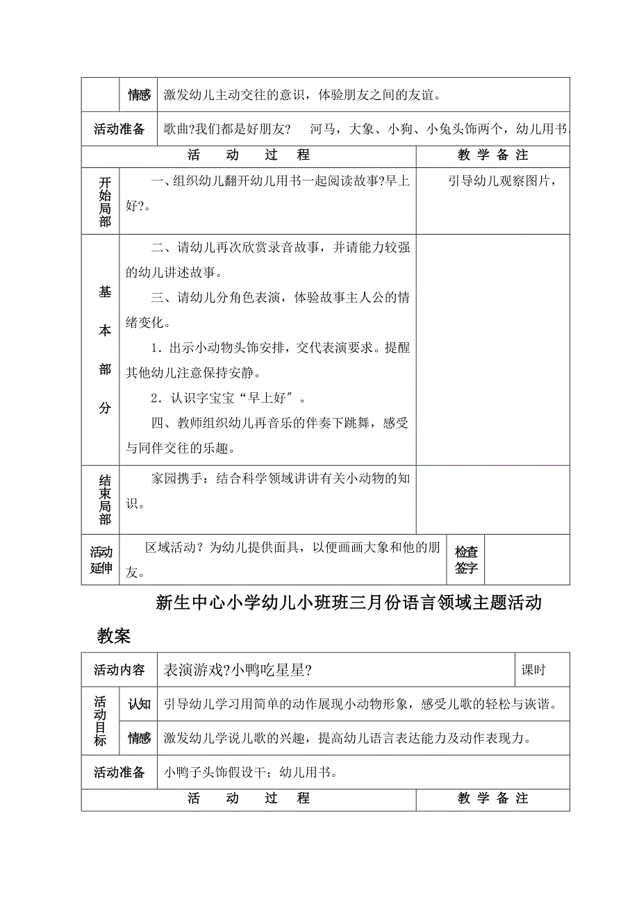 2023年春学期新生中小学幼儿小班语言教案_第2页