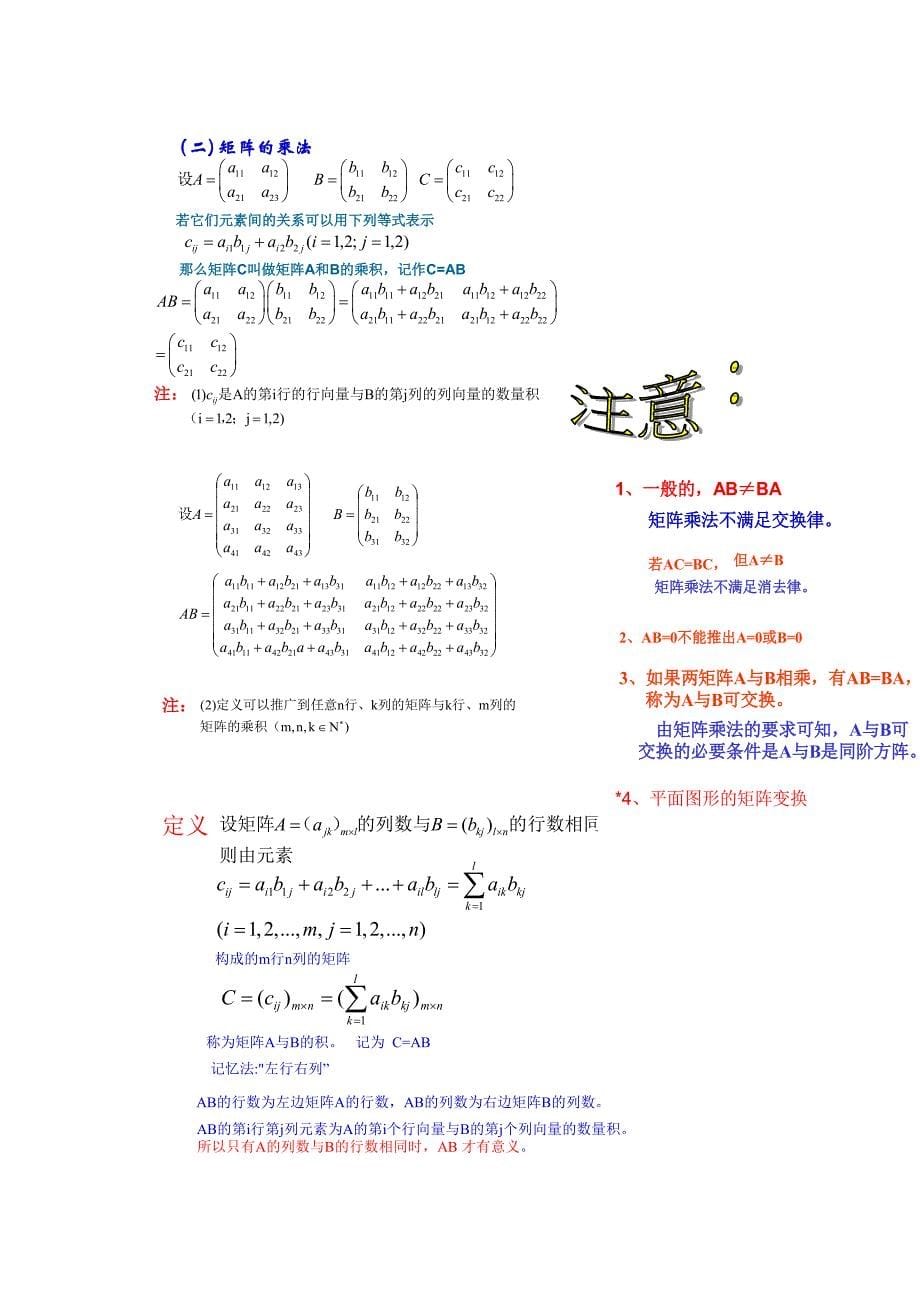 矩阵和行列式知识要点_第5页