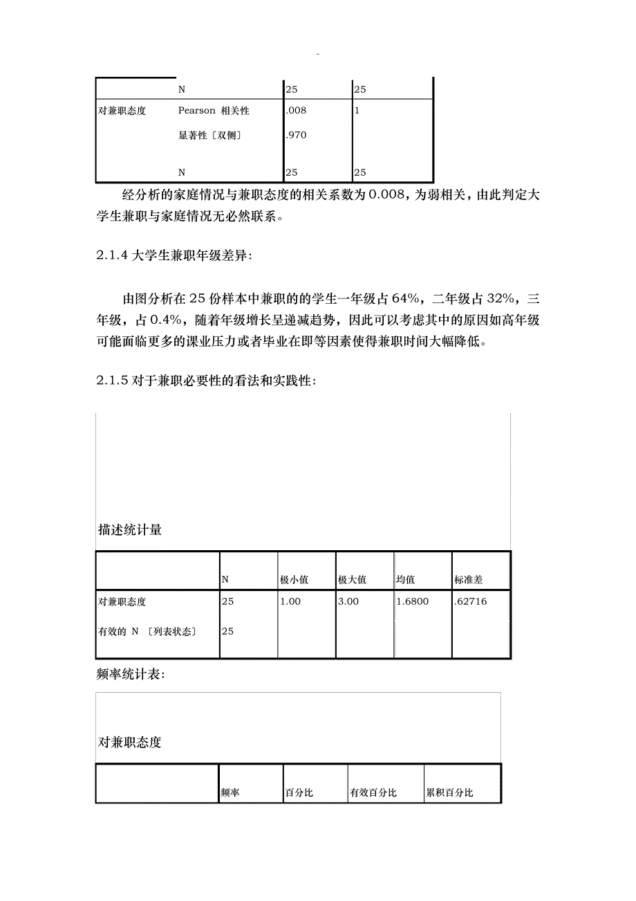 SPSS软件大学生兼职情况调查分析_第3页