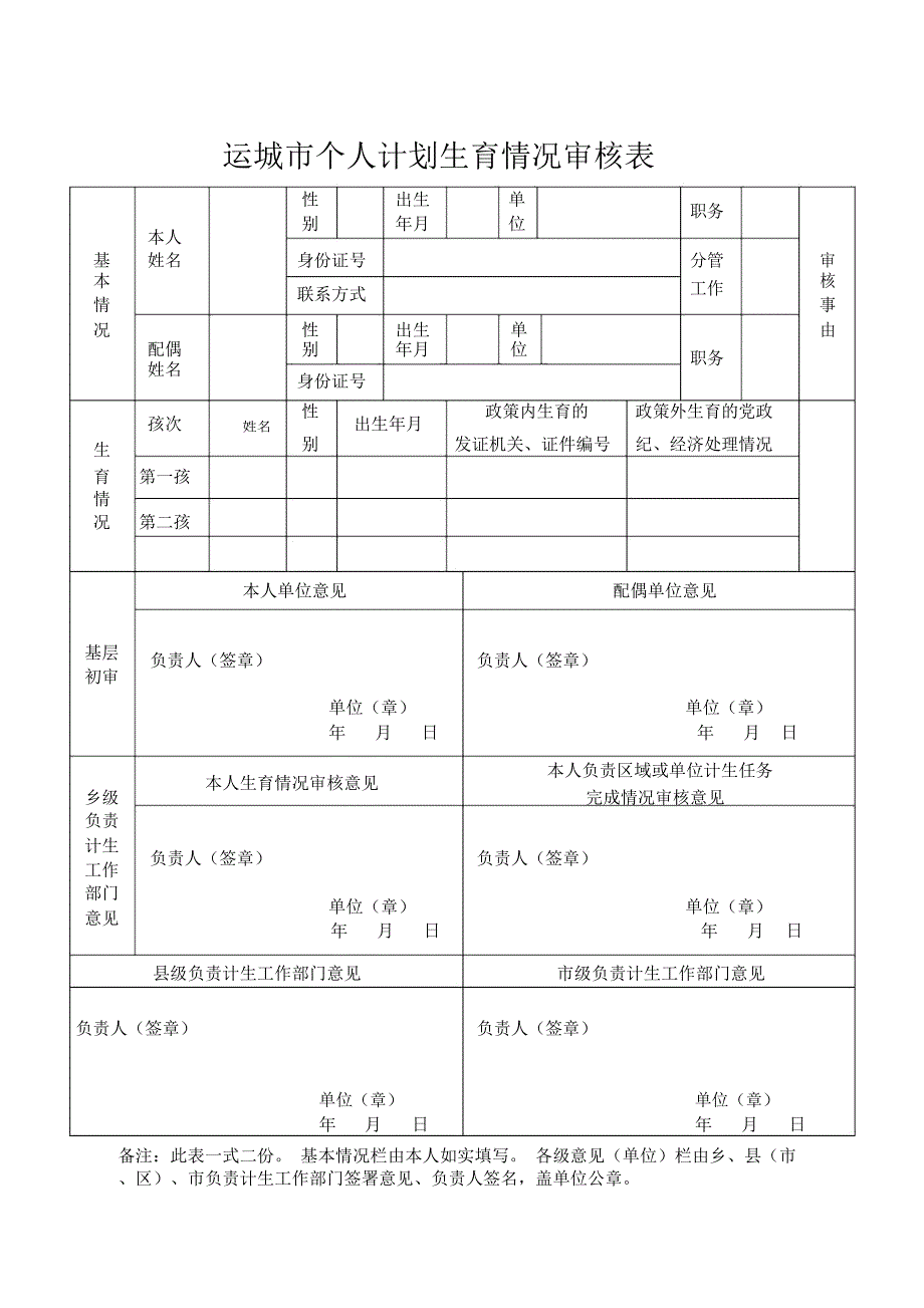 运城个人计划生育情况审核表_第1页