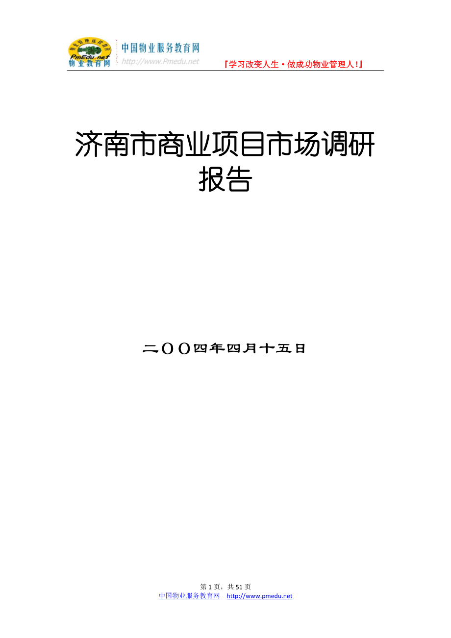 济南市商业项目市场调研报告_第1页