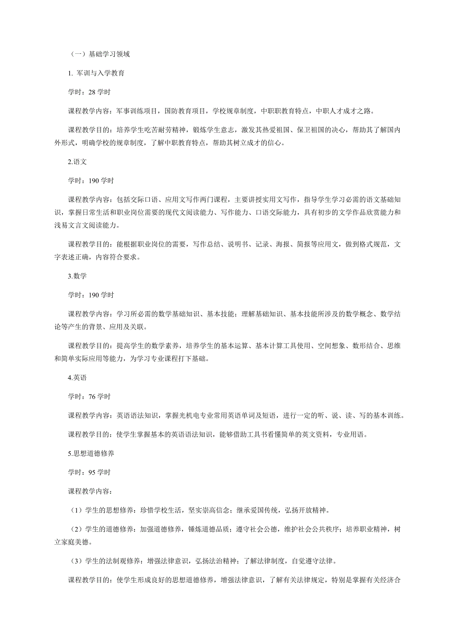 激光加工技术专业人才培养方案_第4页