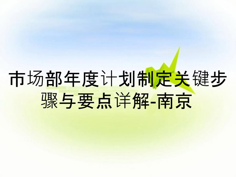 市场部计划制定关键步骤与要点详解南京_第1页