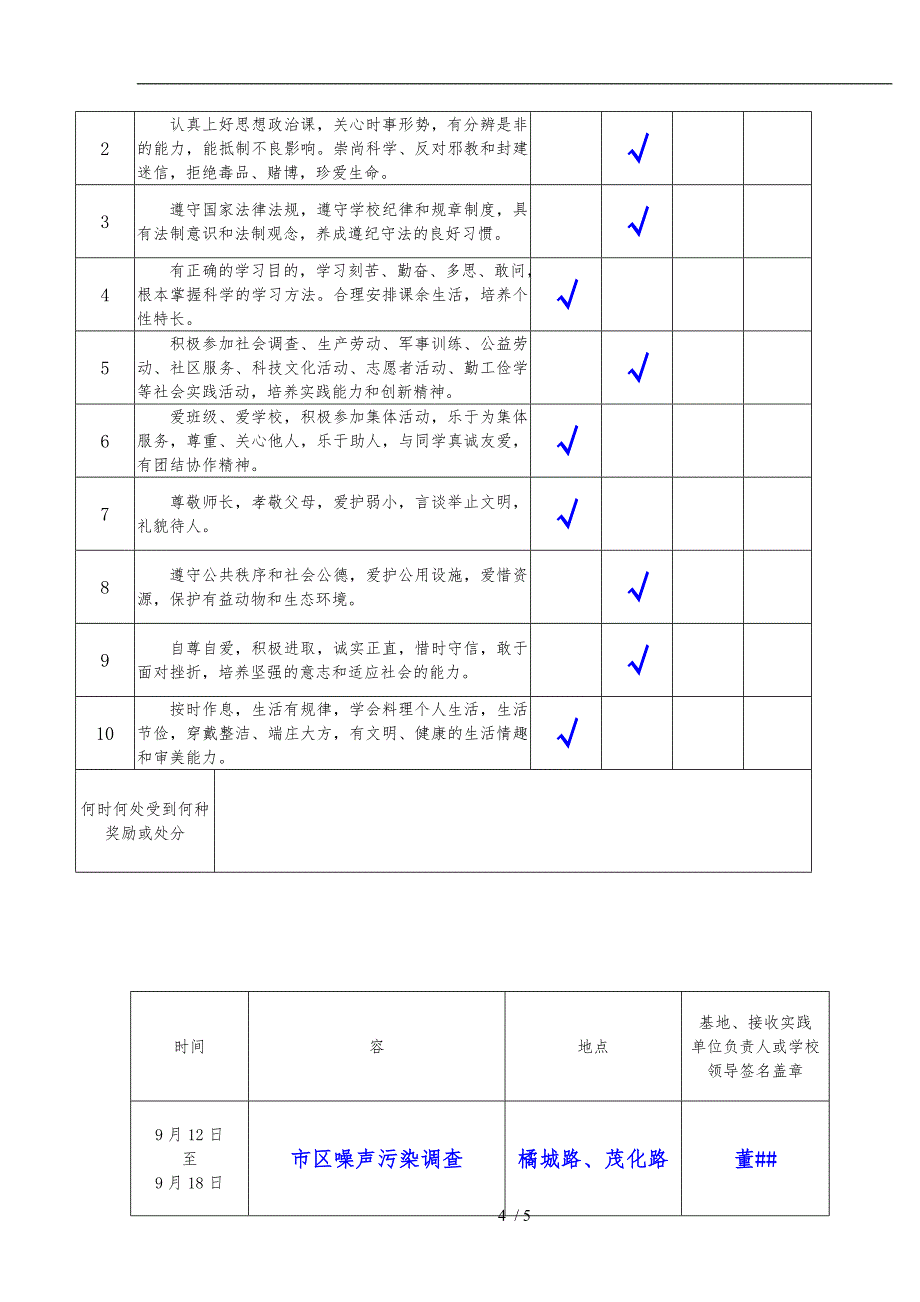 初中学生综合素质评价报告单_第4页