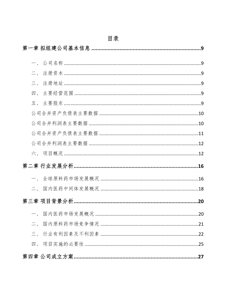 南通关于成立化学原料药公司可行性研究报告(DOC 83页)_第2页