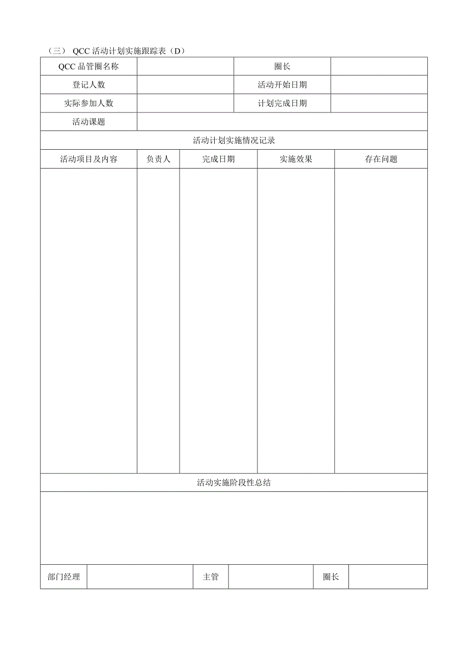 华为QCC品管圈实施相关表格(经典).doc_第3页