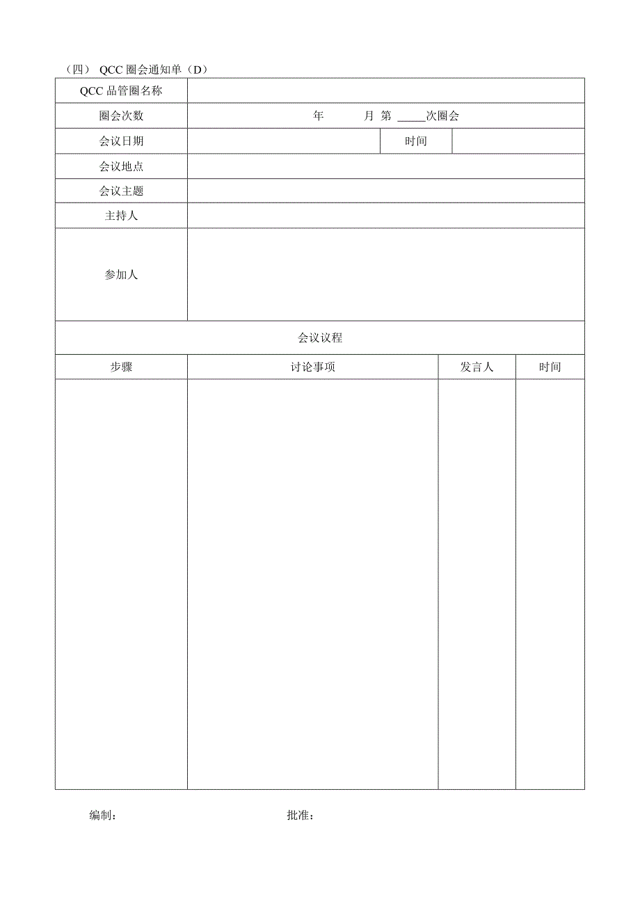 华为QCC品管圈实施相关表格(经典).doc_第4页