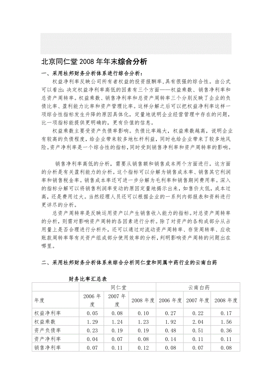 财务报表分析第四次作业.doc_第1页