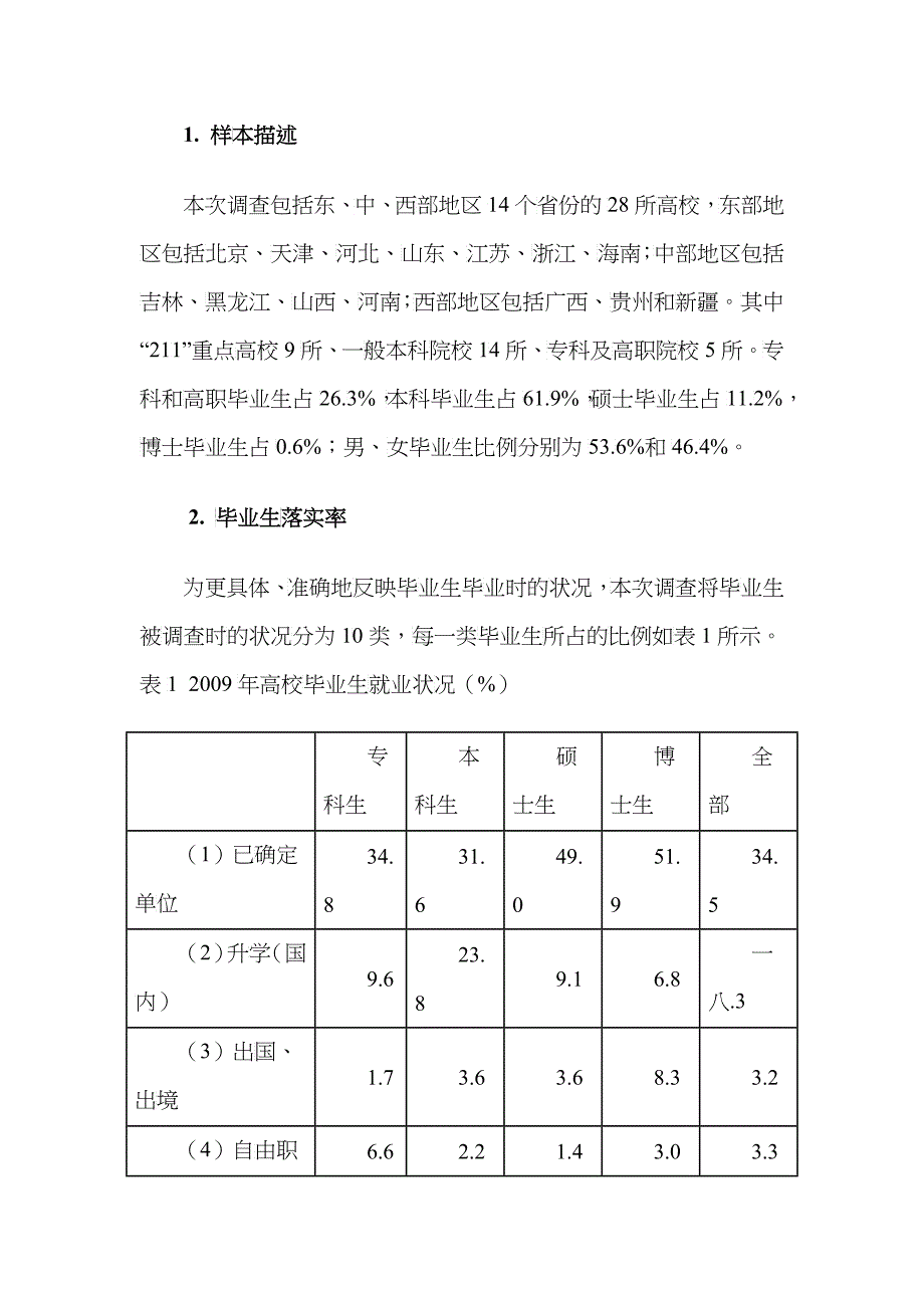 关于年度高校毕业生就业状况调查报告_第3页