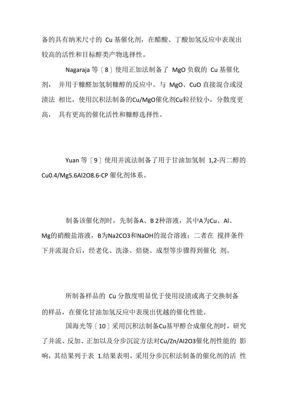 铜基催化剂的制备方法及其载体与助剂_第5页