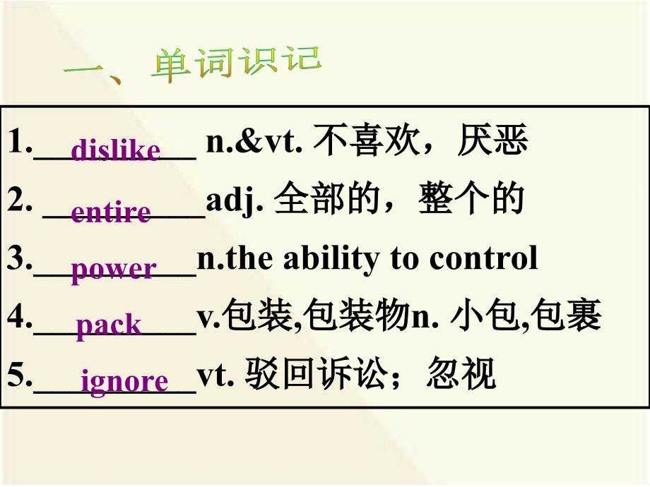 人教版英语必修一复习15单元_第2页