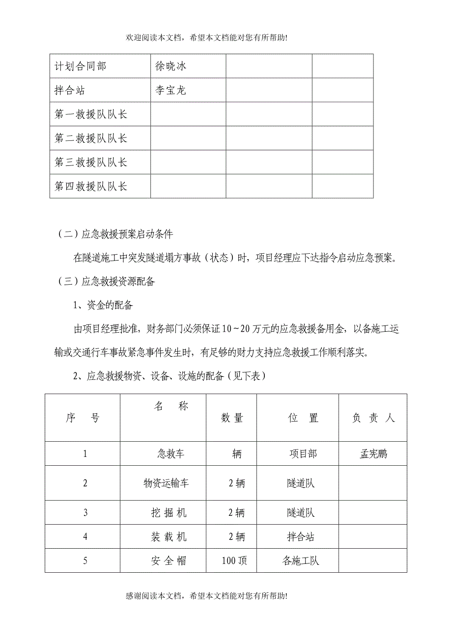 隧道溶腔泄水事故应急预案_第4页