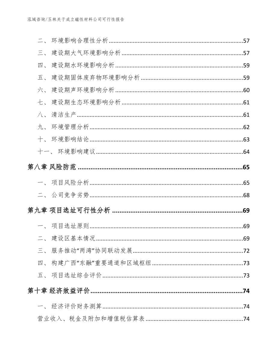 玉林关于成立磁性材料公司可行性报告（范文参考）_第5页