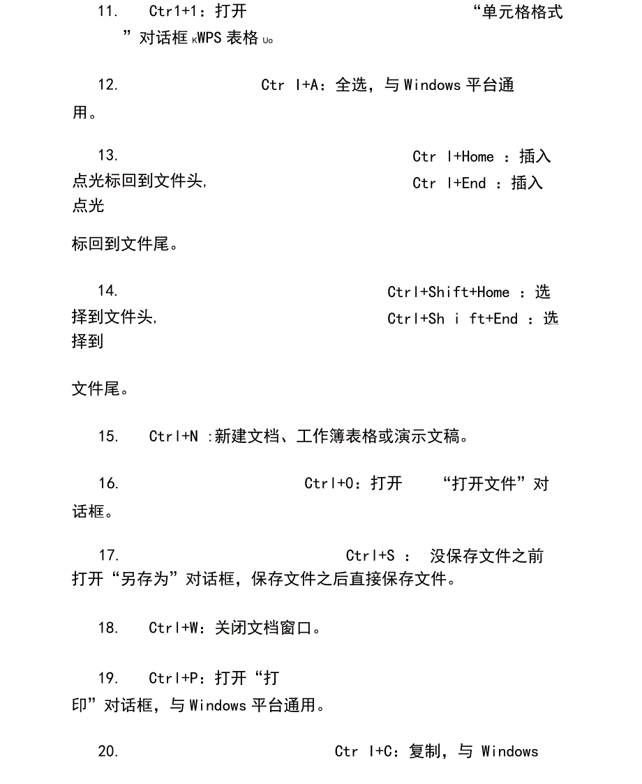 WPS全部常用快捷键_第2页