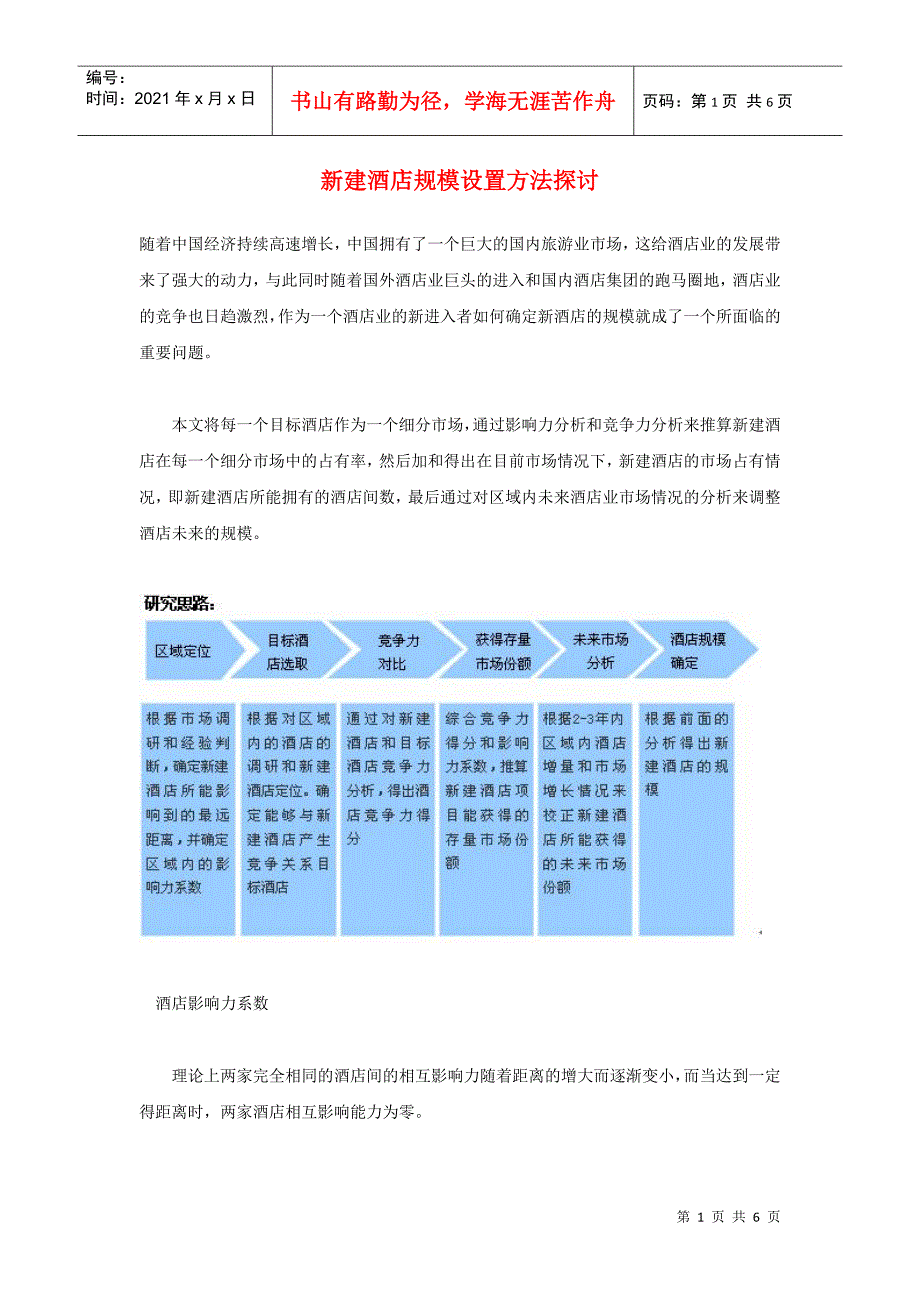 新建酒店规模设置方法探讨_第1页