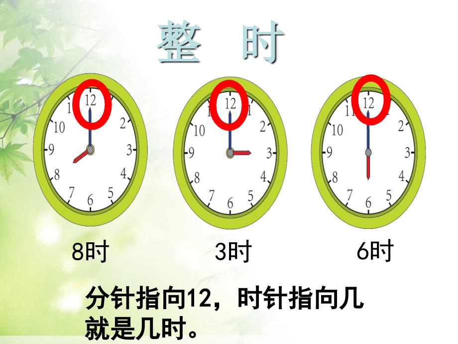 小学一年级数学上册认识钟表和问题解决复习_第3页