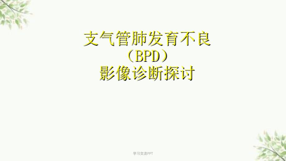 支气管肺发育不良影像诊断ppt课件_第1页