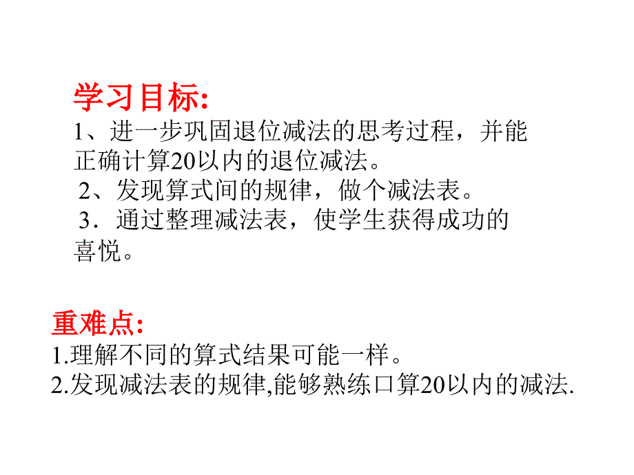 北师大版小学数学一年级下册课件：《做个减法表》课件_第2页