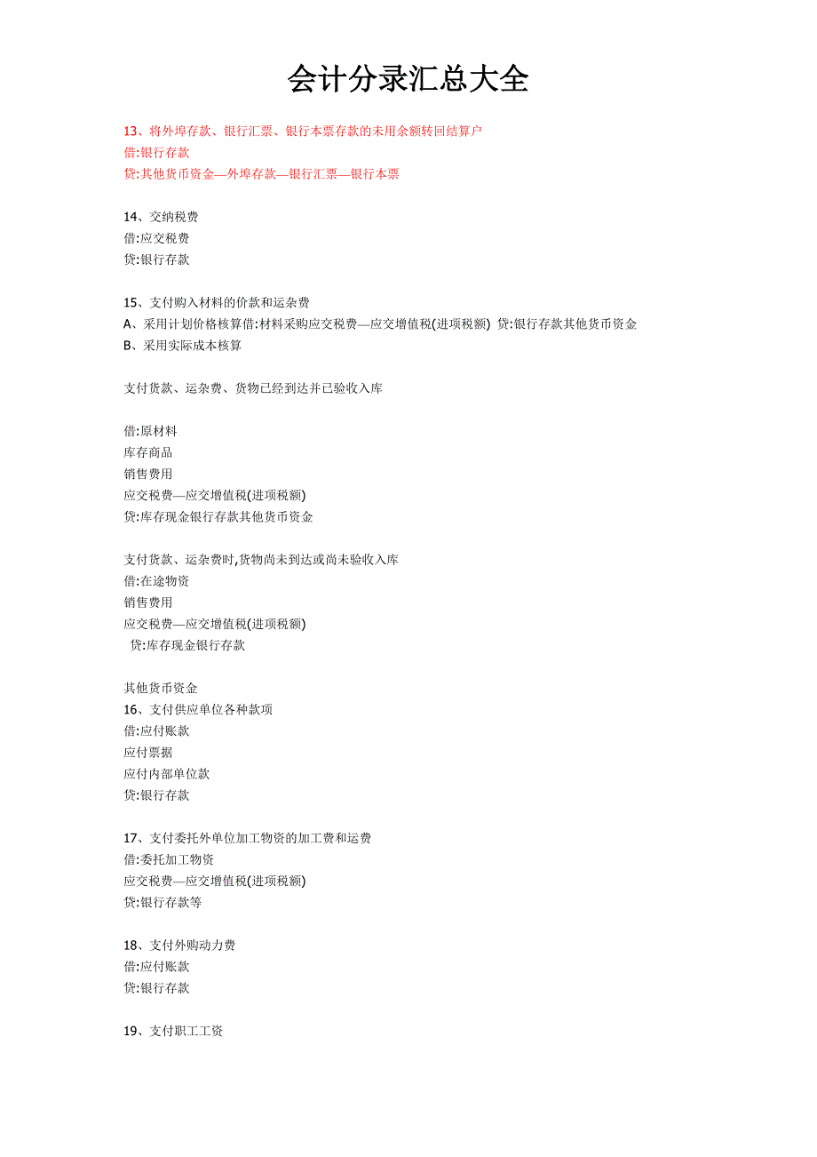 会计从业会计分录汇总大全_第3页