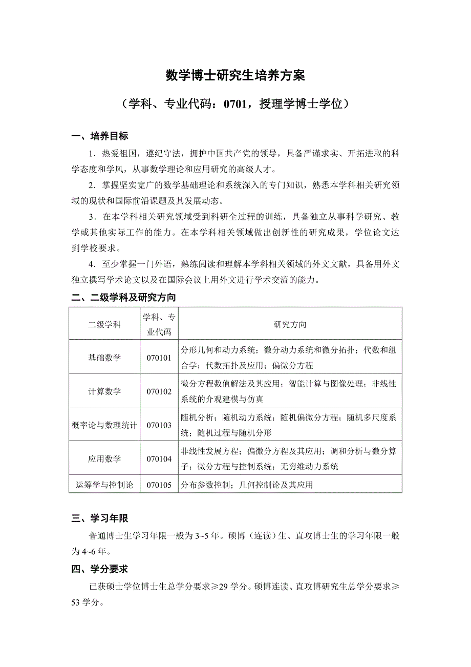 数学博士研究生培养方案_第1页