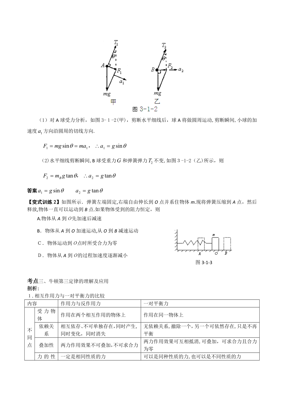 高中物理一轮复习资料必修1部分第三章力与运动高中物理_第4页