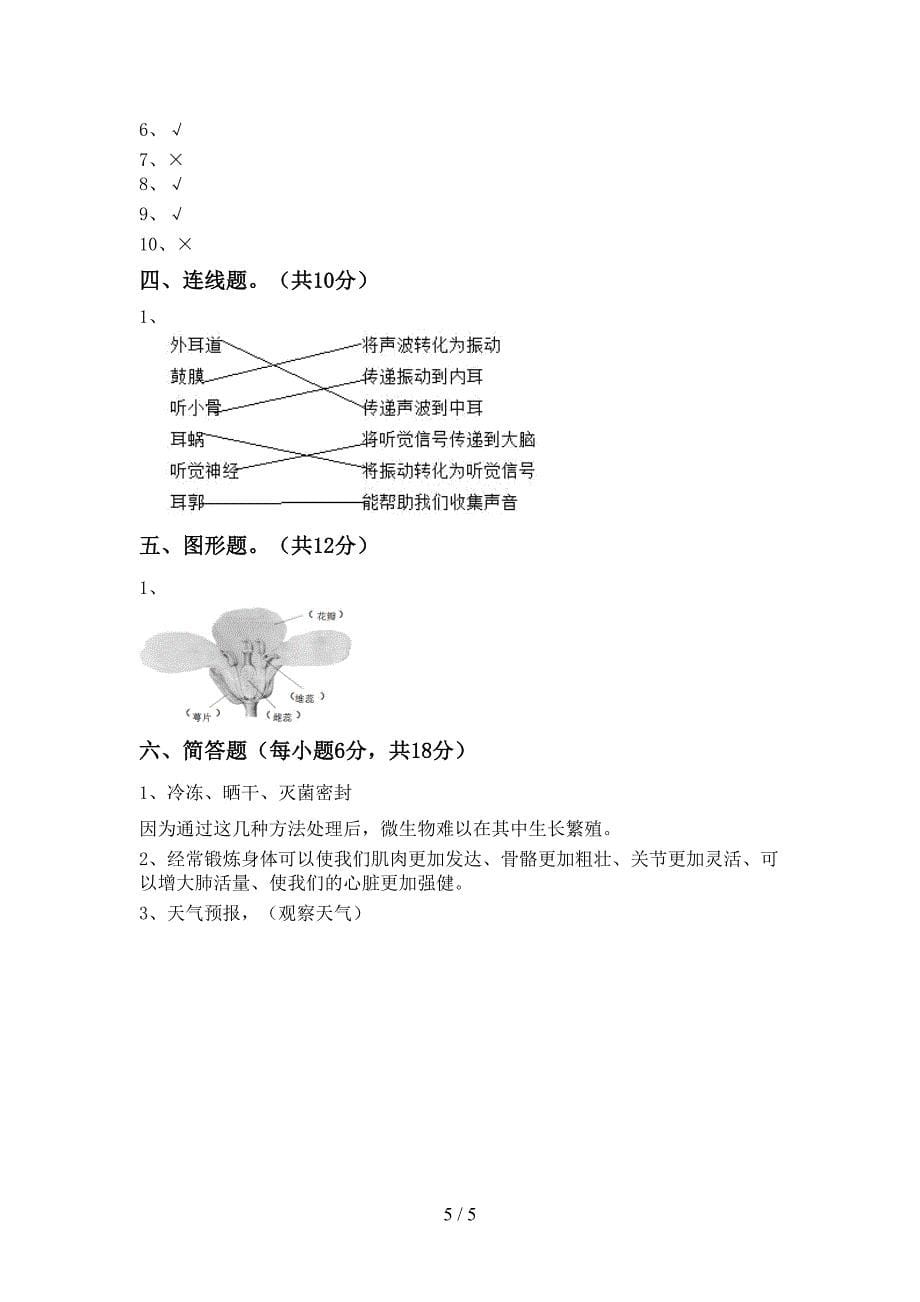 教科版四年级科学上册期末考试卷(及参考答案).doc_第5页