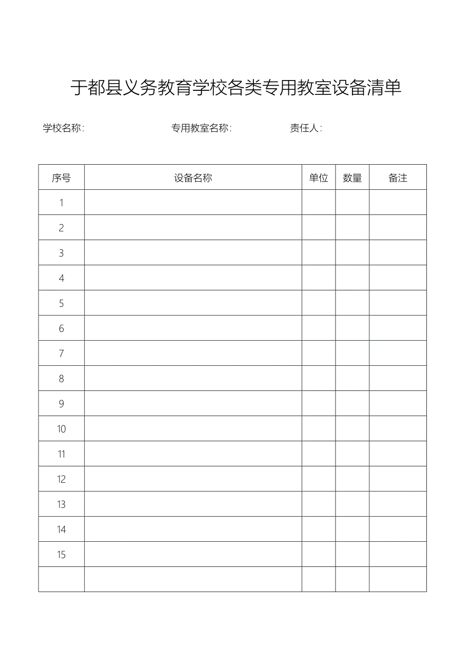 学校各类专用教室配备设备清单_第1页