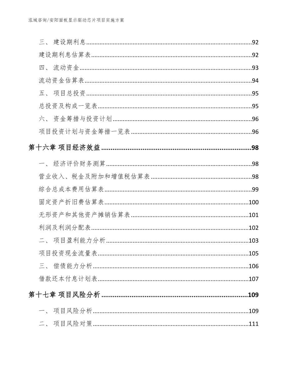 安阳面板显示驱动芯片项目实施方案_参考模板_第5页