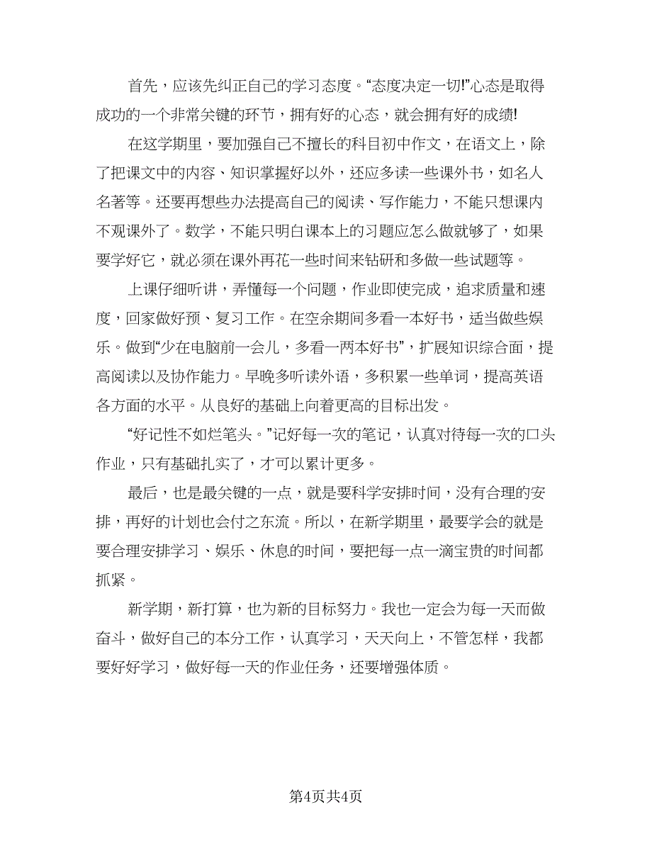 2023小学生学习计划样本（四篇）.doc_第4页