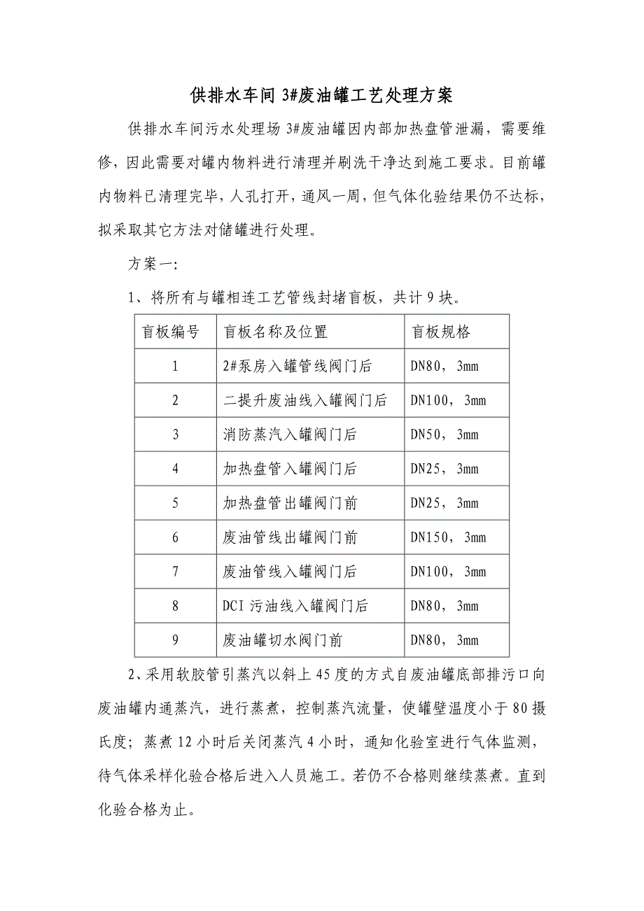 3#废油罐工艺处理方案.doc_第1页