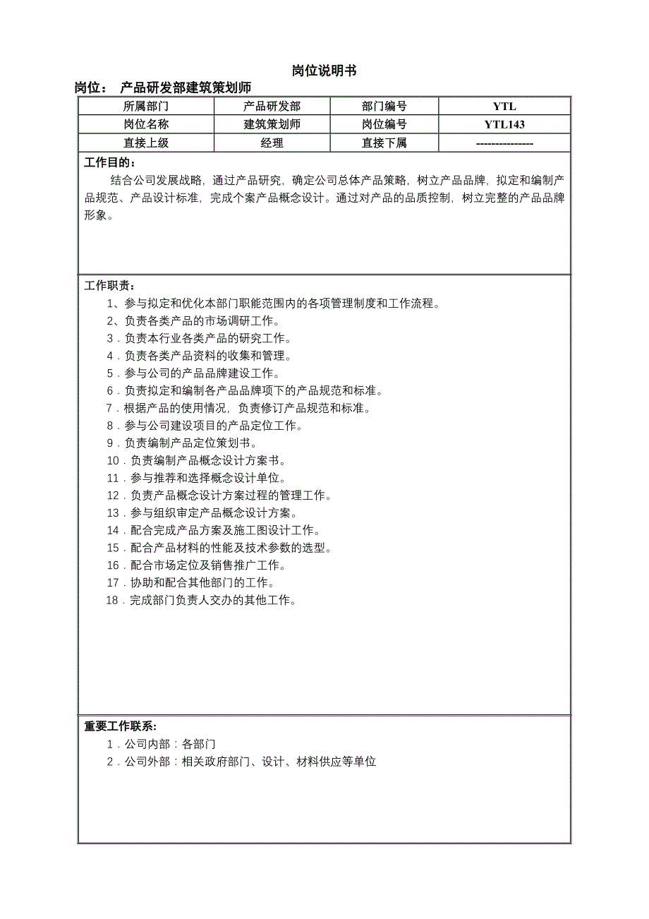 市场中心产品研发部岗位说明书_第3页