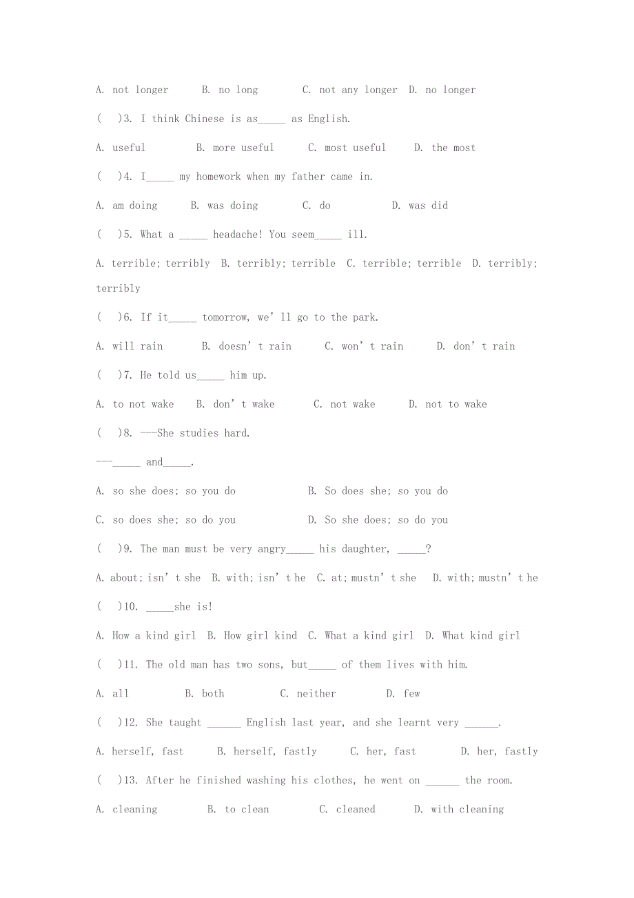 八年级英语新目标下册Unit10单元测试题.doc_第3页