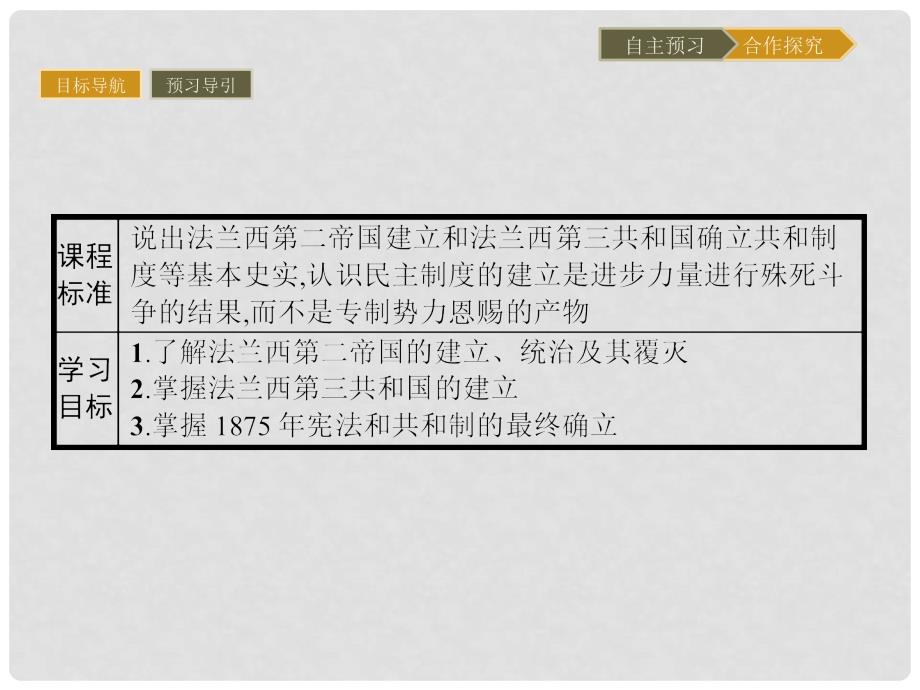 高中历史 第五单元 法国民主力量与专制势力的斗争 5.3 法国资产阶级共和制度的最终确立课件 新人教版选修2_第2页