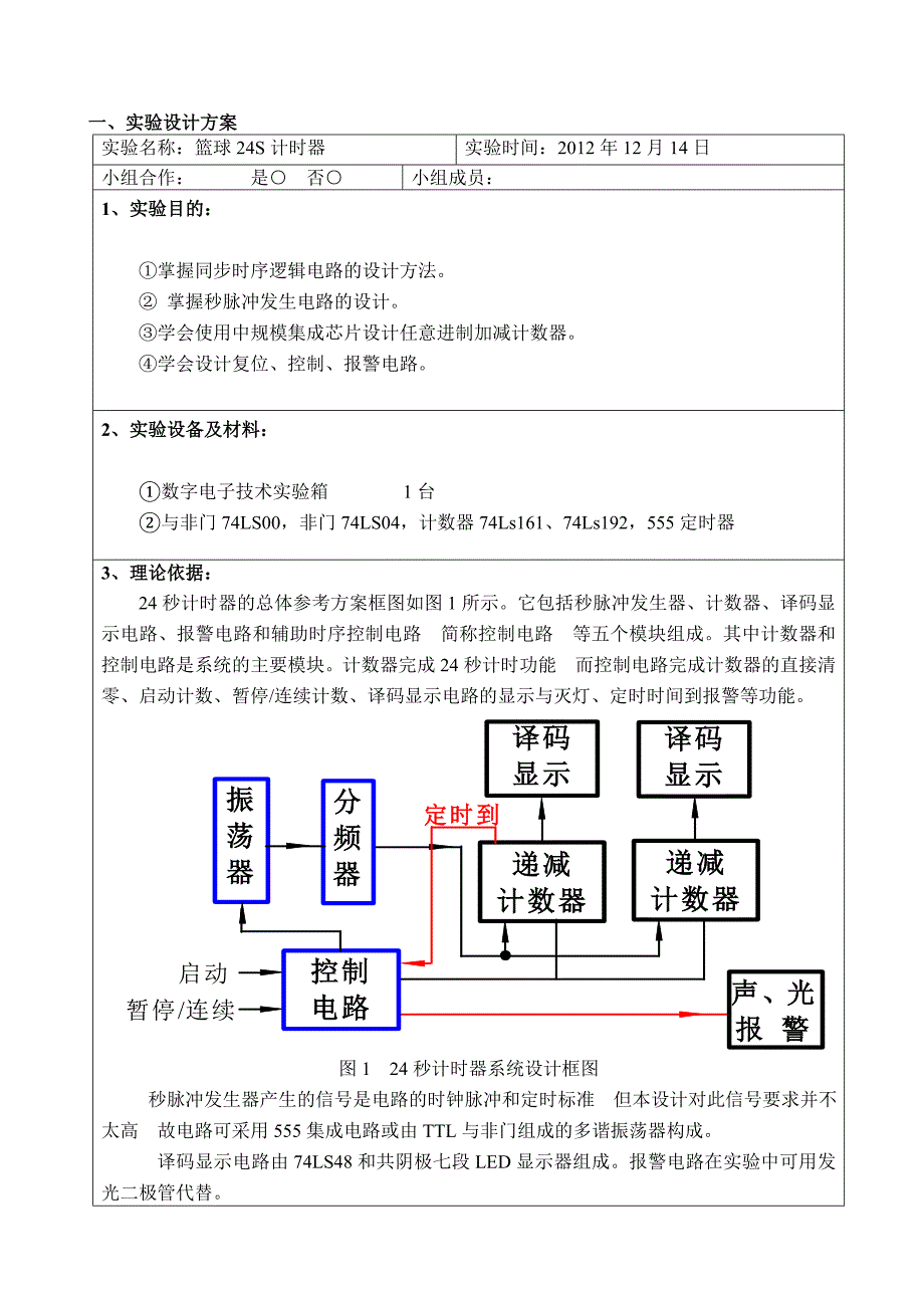 篮球24S计时器设计数字电路综合实验设计_第2页