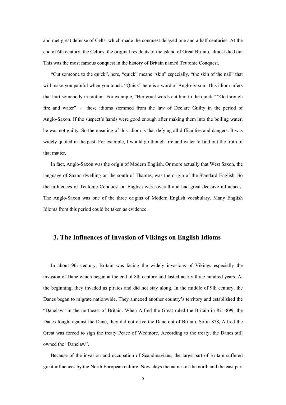 On the Infulence of Historical Development and Geography Environment on the Formation of English Idioms_第5页