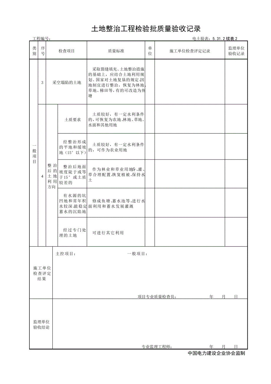 5.31.2土地整治工程检验批质量验收记录_第3页