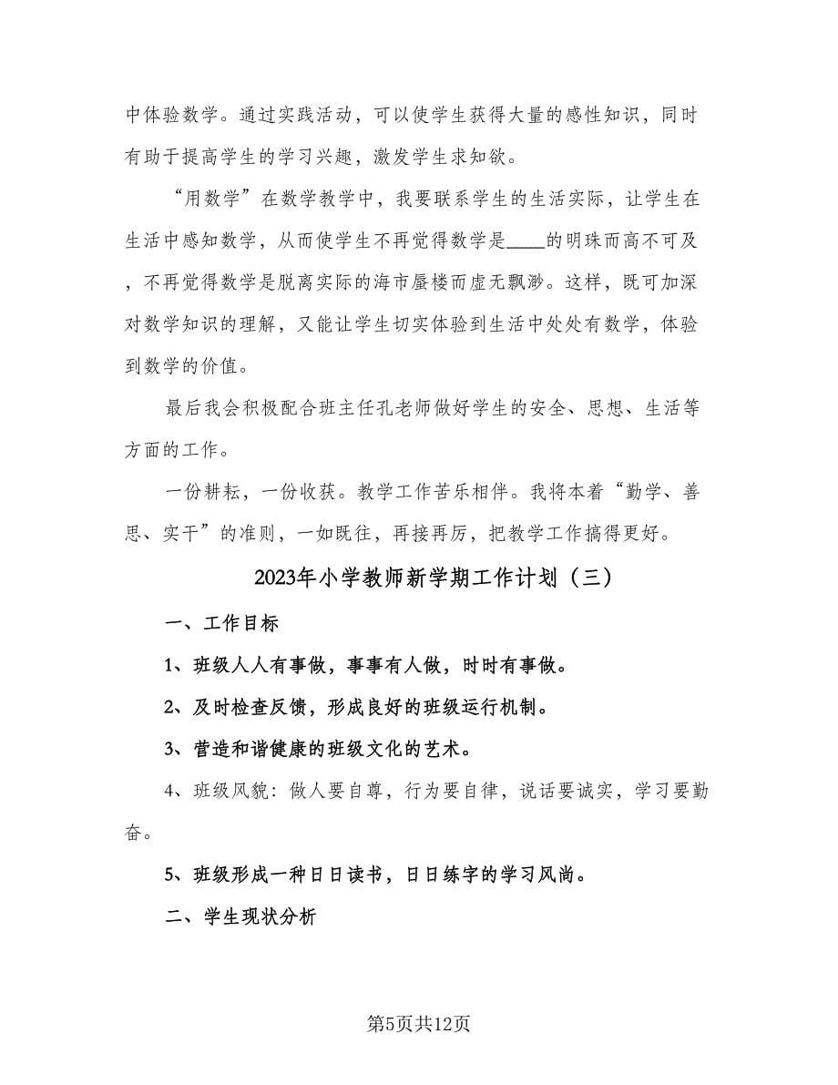 2023年小学教师新学期工作计划（五篇）.doc_第5页