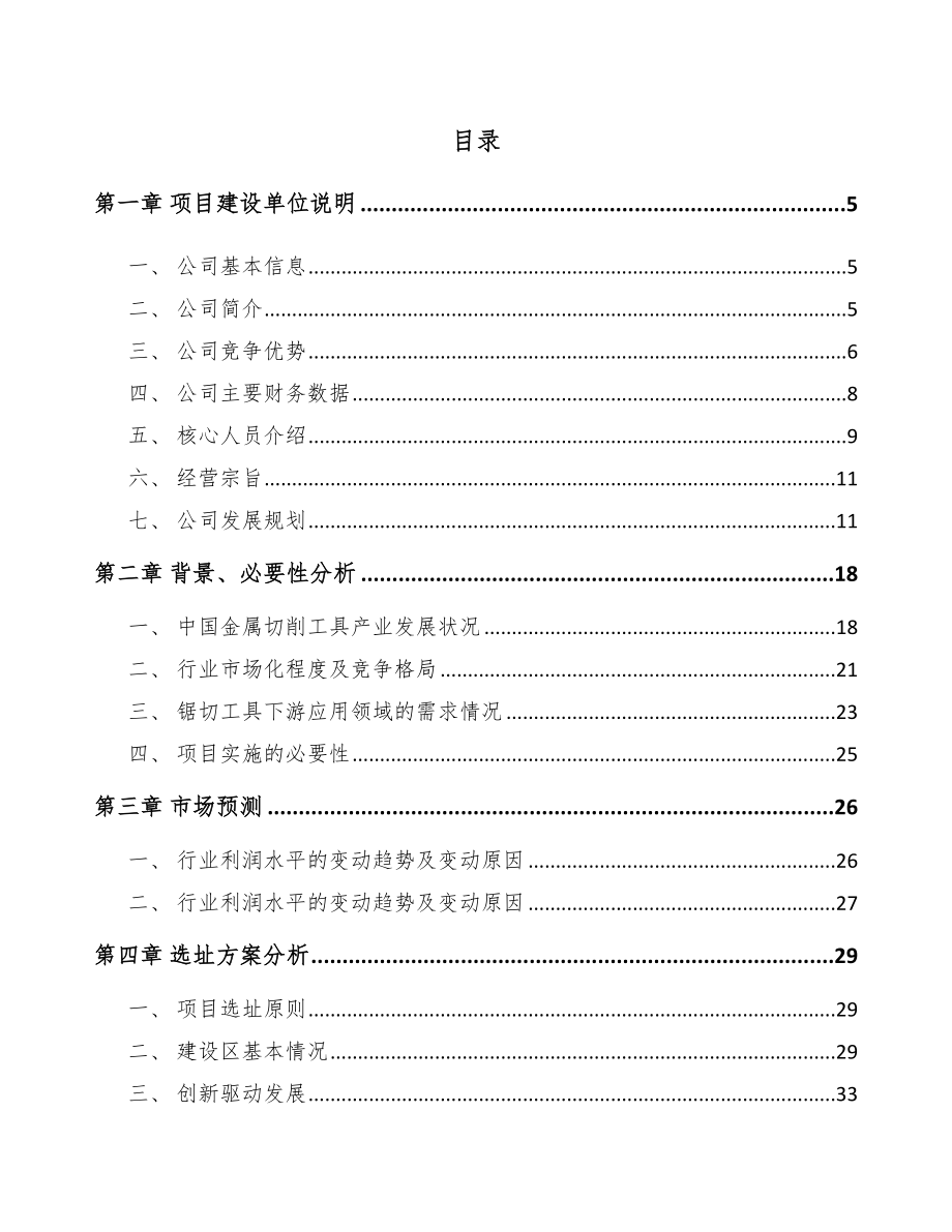 苏州切削工具项目可行性研究报告_第1页