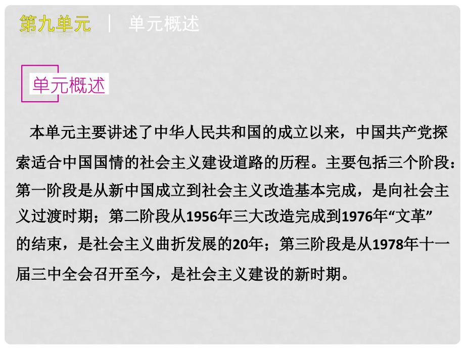 高考历史一轮复习精品课件：必修2第九单元 中国特色社会主义建设道路与近现代的变迁_第2页