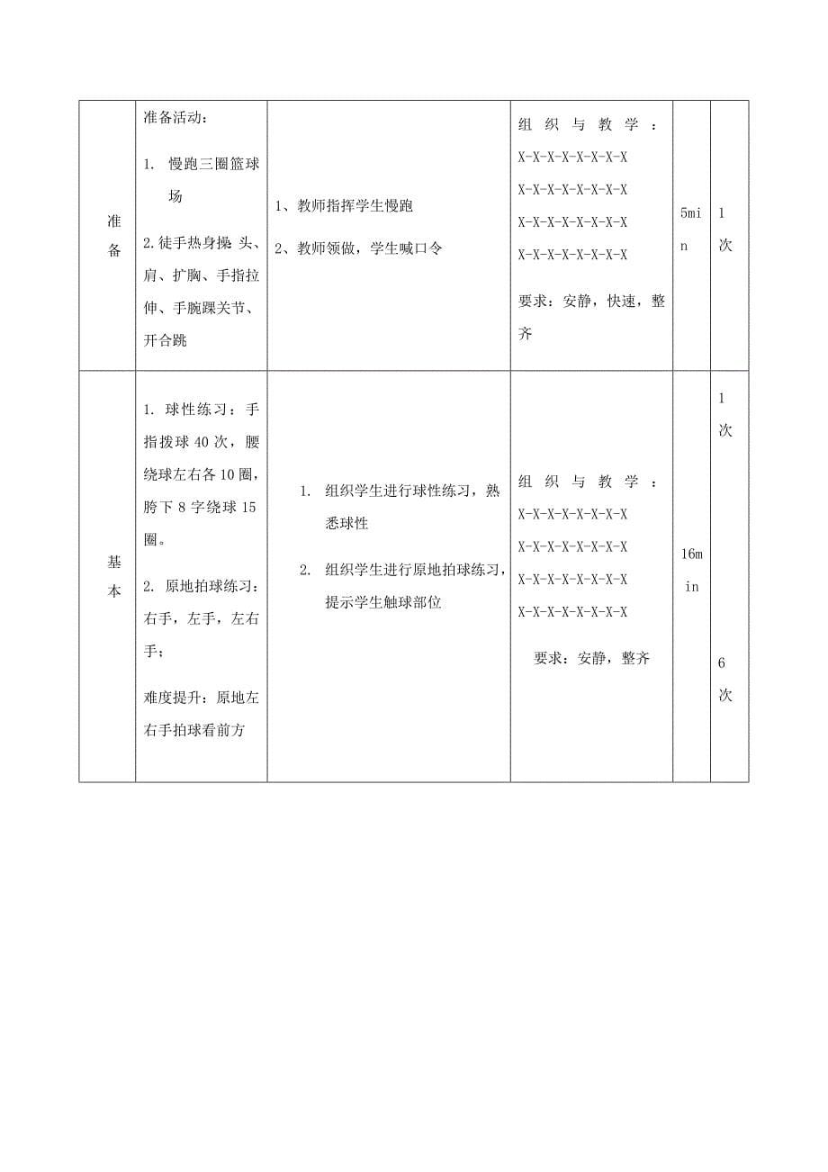 篮球原地拍球 单元（模块化）教学计划.docx_第5页